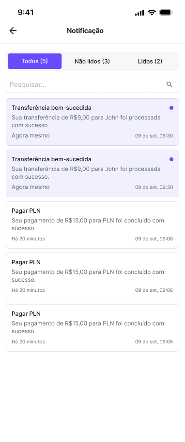 Despex notifications screen