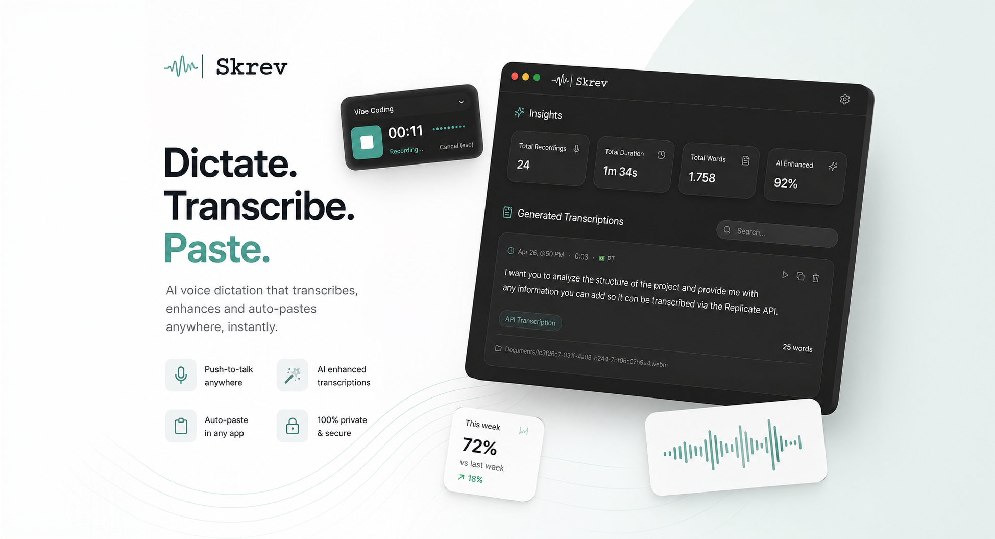 Skrev app preview